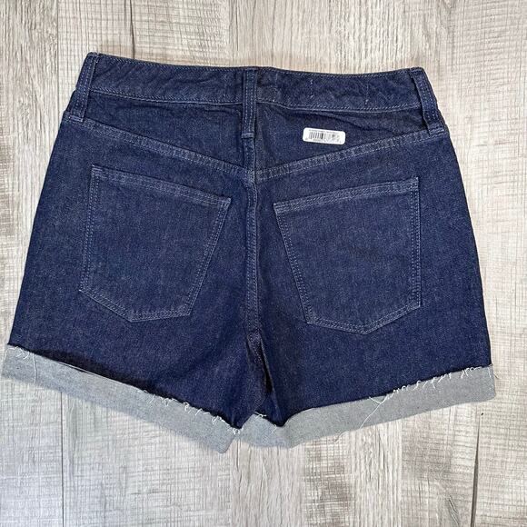 Universal Thread Vintage Midi Dark Wash Shorts Women's 0/25R Cuffed Jean Denim - Picture 2 of 5